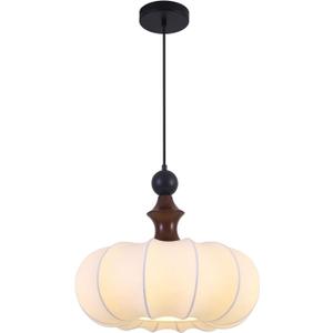 KCO Lighting Japanese Lantern Pendant Light Black Hanging Light Fixture Boho Silk Pendant Lamp White Fabric Ceiling Lights Dining Room Hanging Chandelier
