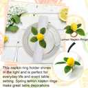 Lemon Napkin Rings Set of 12, Faux Lemon Summer Farmhouse Napkin Ring Holder for Dining Table Decor Banquet Wedding Birthday Thanksgiving Christmas Easter Holiday Table Decorations