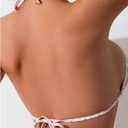 SHENHE Women's Summer Beach Random Vacation Beach Ditsy Printed Halter Bikini Top Floral Pink Green Medium (M)