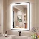 20x28 Inch LED Bathroom Mirror with Black Frame