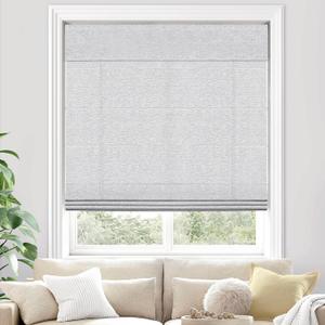 UNISHADES Light Filtering Cordless Roman Shades for Indoor Windows & French Doors, 19 3/4" W  60" H - Light Filtering - Light Grey