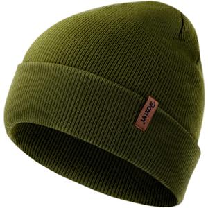 Beanie for Men/Women Winter Hat Knit Cuffed Soft Warm Unisex Skull Stocking Cap (Army Green)