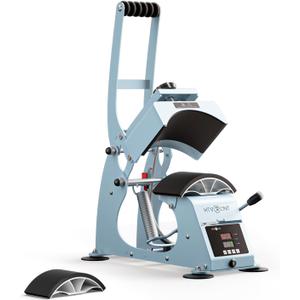 HTVRONT Hat Press Machine - Hat Press Heat Machine for Caps with 2 Platens & Caps Stretcher, Hat Heat Press Machine for Caps with Precise Temp&Timer Control for Heat Transfe Vinyl, Sublimation (Blue)