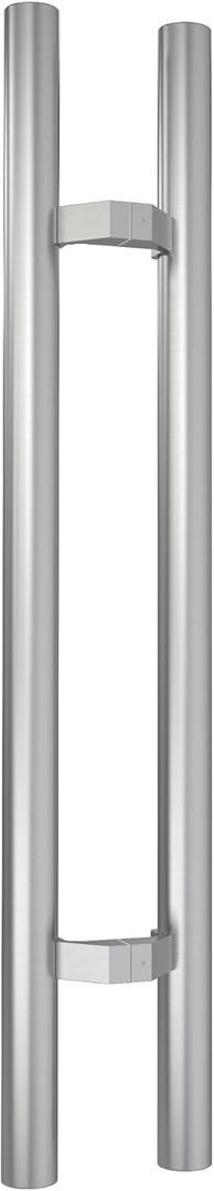 TOGU 800mm / 32 inches Offset Push Pull Door Handle, 304 Stainless Steel Round Bar/Ladder Style/Double-Sided Door Pull, Brushed Stainless Steel Finish