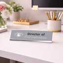 Director of First Impressions, Silver Frame Desk Sign (2x8)