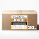 GRITSMITH 40-60 Grit Ground Walnut Shell Media (20 LBS / 9.08 KG) - Extra Fine Grit for Tumbling, Blasting, Vibratory, Polishing, Deburring