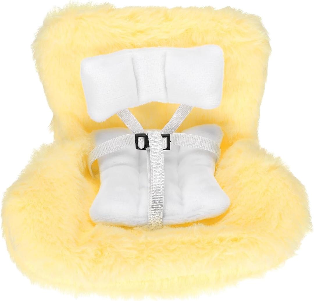 Doll Car Seat, Decorative Car Air Vent Safety Sofa with Clip Perfect for 10-17cm Dolls, Ornaments Accessories Perfect for Blind Box Doll Fans & Collectors (Yellow)