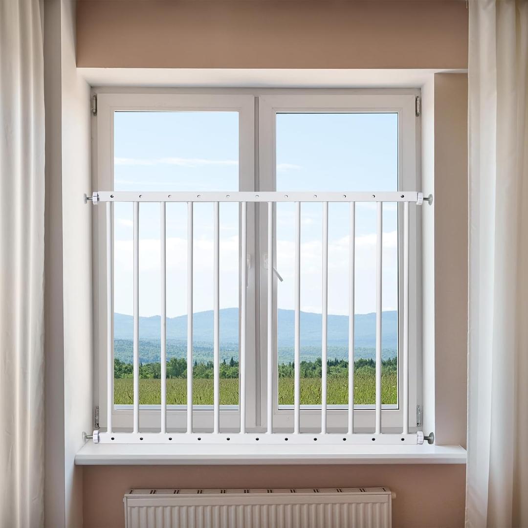 Window Safety Guards for Children,Adjustable 32.9"-35" Wide Window Guards Kids, Child Safety Guard Prevents Accidental Falls(White, 1 Piece)