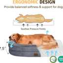 Orthopedic Dog Bed for Large Dogs, Waterproof Dog Bed for Large Size Dogs with Bolsters, Egg Crate Foam Sofa Bed with Washable Removable Cover & Non-Slip Bottom, Dark Grey
