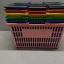 Mumufy 6 Pack Plastic Shopping Baskets with Handles Bulk 15.3x11.4x8''