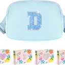 COSHAYSOO Blue Girls Purse Crossbody Initial Fanny Pack Letter Belt Bag for 6 7 8 9 10 11 12 Year Old Girl Birthday Christmas Gifts Party Favor Presents, Preteen Tween Girly Trendy Stuff Monogram D