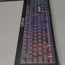 CHONCHOW Wireless Gaming Keyboard, Rechargeable 104 Key Rainbow LED Light Up Keyboard for PC PS4 PS5 Xbox One Laptop, Teclado inalmbrico, Black (Wireless)