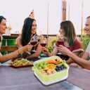 Divided Chilled Serving Tray for Parties, Ice Chilled Party Platter, Ice Serving Bowl with Lid and Handle, Charcuterie Serving Board, Cold Dish Dip for Fruit, Seafood, Vegetable Shrimp Cocktail Appetizer. (Green)