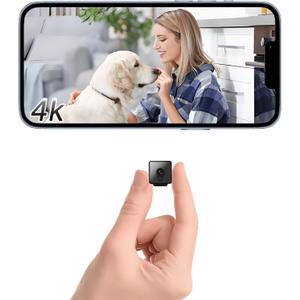 Mini 4K HD Security Camera Indoor Wireless Home Small 2026 Cameras Nanny Cam Tiny Portable Micro Can No Need WiFi Cams Motion Detection Night Vision,App Control,SD Storage,Wide Angle for House Outdoor