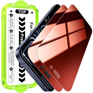 Esanik [2-Pack for iPhone 17 Pro Max Sunset Color Privacy Screen Protector - Gradient Purple Anti-Spy Tempered Glass, Anti-Blue Light, Pink Military-Grade 9H Hardness, Shatterproof, Flawless Fit Tray