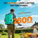 OGERY Battery Powered Backpack Sprayer 4 Gallon, 2.6Ah 21V Battery Electric Pump Sprayer with 6 Nozzles, Telescopic Stainless Steel + Plastic Wand for Lawn Garden Weed Yard Cleaning (Charger Included)