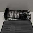 XLMYS Dish Drying Rack, 2 Tier Large Dish Drying Rack for Kitchen Counter with Drainboard Stainless Steel Dish Drainer for Dish/Knifes/Cup/Cutting Board, Black