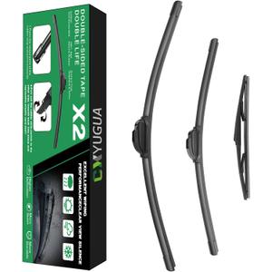 Double Sided Rubber Strips windshield wipers, Replace for 2004 2005 2006 2007 2008 2009 Prius,Wiper Blades Replacement-26"/18"/16" (Set of 3) U/J HOOK,Will Last 2x As Long