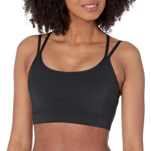 Amazon Essentials Women's Active Sculpt Light Support Strappy Back Sports Bra (Black), S