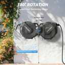 Relhost Retractable Garden Hose Reel, 5/8 in x 100 ft Wall Mount Heavy Duty Hose Reel with Any-Length Lock, Auto Rewind System, 180° Swivel Bracket, and 10-Pattern Nozzle for Garden, Dark Grey