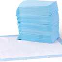 Amazon Basics Absorbent, Leak-Proof Dog and Puppy Pee Pads with 5-Layer Design and Quick-Dry Surface for Potty Training, Standard Absorbency, Regular Size, 22 x 22 Inch - Pack of 50, Blue & White