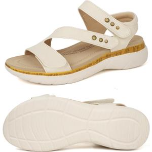 ORTOREX Women Comfortable Arch Support Sandals Cushioned Walking Sandals, Size 8