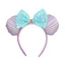 JIAHANG Headband, 3D Mouse Ear Headband with Sequin Bow, Purple Mermaid, Hair Accessory for Women Girls (3D-mermaid)