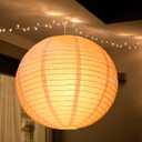 Glooglitter 5 Pcs 30 Inch Large White Paper Lanterns Gaint Chinese Moon Round Paper Lamp Japanese Jumbo Hanging Lanterns for Wedding Graduation Bridal Shower Birthday Party Supplies Decoration
