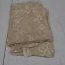 Beige Lace Curtains 45 Inch Length Country Floral Curtains for Living Room Bedroom Victorian Flower Sheer Curtain 2 Panels Set Rod Pocket Light Filtering Short Small Window Drapes Rustic Decor, 52x45