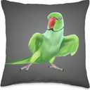 Indian Ringneck Parrot bird Throw Pillow, 16x16