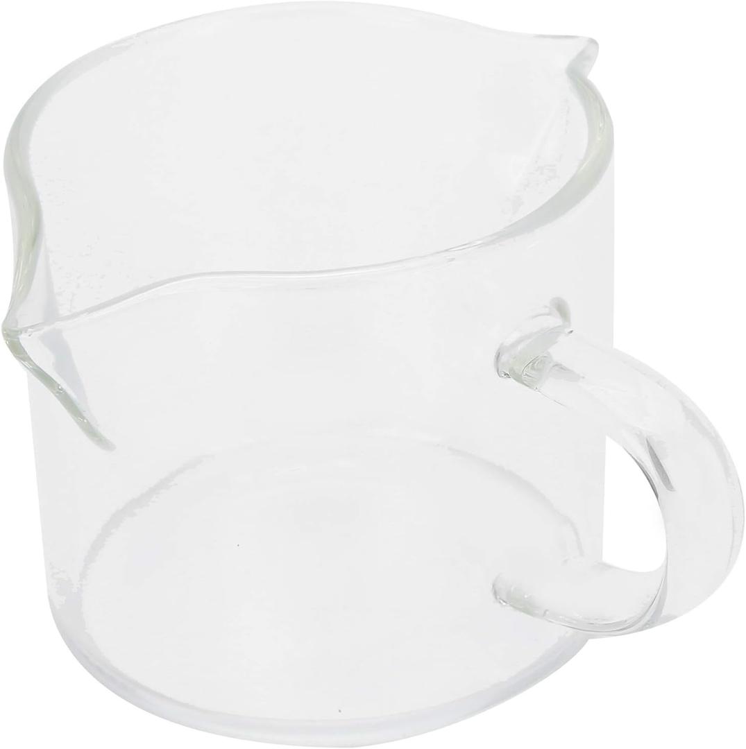 2 Pack Double Spout Glass, Espresso Shot Glass Measuring Cup Milk Cup Espresso Cups with Handle Espresso Clear Glass Espresso Measuring Glass for Home