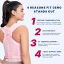 Fit Geno Back Brace and Adjustable Posture Corrector And Trainer for Women and Men, Back Straightener, Scoliosis and Hunchback Correction, Back Pain, Spine Support, Pink, Medium (Waist 34-41 Inch)