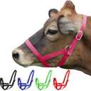 Derby Originals Adjustable Nylon Livestock Cattle Halters (Small (250-500lbs), Pink)