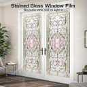 Window Privacy Film Frosted Glass Window Sticker Window Film Static Glass Cling Tint Non-Adhesive for Home Door Decorative Frosting Cover 17.5 X 78.7 inch, 17.5W"X39.3L"