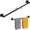 MGahyi Towel Racks for Bathroom-Adjustable Towel Holder(13.18inch-24inch) Sturdy and Rustproof Towel Bar Wall Mounted, Single Towel Bar Rod for Bathroom Accessories(1Pack,Black)