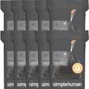 Simplehuman Code Q 200 Count, Genuine Odorsorb Custom Fit Liners, Drawstring Odor Absorbing Trash Bags in Dispenser Packs, 50-65 Liter / 13-17 Gallon