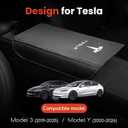 Polwlamks Center Console Armrest Cover for Model Y / 3, Soft Leather Pad Armrest Protector Compatible with New Tesla Refresh Model Y (2020-2026) / Model 3 (2019-2025), Tesla Armrest Box Cushion