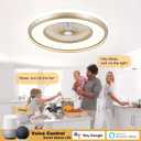 24" Low Profile Ceiling Fan with RGB Lights, Bladeless Ceiling Fan with Remote/APP/Voice Control, 6 Speeds Flush Mount Smart Ceiling Fan for Kids Bedroom/Kitchen/Dining Room