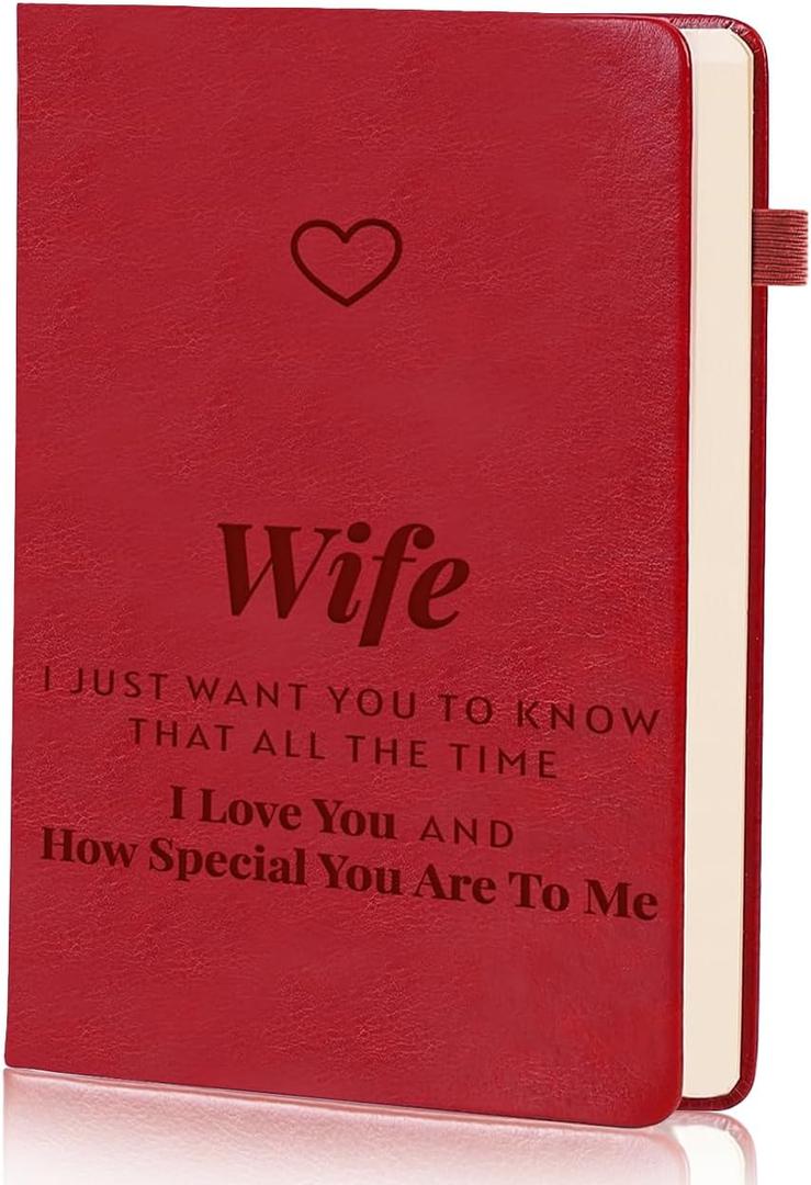 2 x Wife Gift from Husband,Anniversary Wedding Gifts,Wife Leather Journal