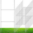 Zonon 12 Pcs H Stakes for Yard Signs 16.5'' x 7'' Heavy Duty Metal H Frame Wire Stakes Weatherproof Metal Holder for 4mm 5mm Corrugated Signs Guidepost Yard Christmas Decoration