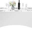 Fokitut 6 Pack Spandex Table Cover for 6FT Table Universal Fitted Stretch Tablecloth for Party, Banquet, Wedding and Events-White