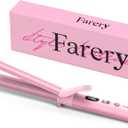 Long Barrel Curling Iron 1 Inch, Extra Long Curling Iron for Thin Hair, Infused Argan Oil & Keratin, 11 Adjustable Temp, Include Clips & Silicone Pad, Pink