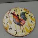 CHGCRAFT 12inch Rooster Vintage Wall Clock Silent Wall Clocks Round Digital Clocks Battery Operated Clock for Home Decor Living Room Kitchen Office