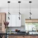 CANEOE Black Pendant Light Fixtures, Adjustable Modern Pendant Lights for Kitchen Island Small Pendant Lighting for Kitchen Island Dining Room Living Room Bedroom Hanging Light Fixtures,1 Pack