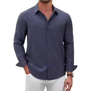 Lion Nardo Mens Printed Dress Shirts Stretch Wrinkle Free Dress Shirts Long Sleeve Button Down Shirt Business Casual Shirt XL