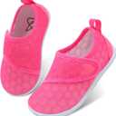 LeIsfIt Toddler Water Shoes Boys Girls Barefoot Aqua Socks Kids Breathable Quick-Dry Swim Shoes for Beach Pool Surf, Rose, 7 Toddler