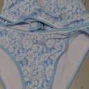 ZAFUL Bikini Set for Women Strapless Textured Bandeau Bikini Two Piece Swimsuit Lace up Bathing Suits XL