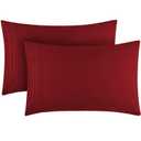 Mellanni Pillow Cases - Luxury, Extra Soft, Cooling Pillow Covers - 2 PC Iconic Collection Pillowcases - Envelope Closure (Standard/Queen 20"x30", Brick Red)