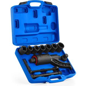 Orion Motor Tech Torque Multiplier, 11pc 1" Drive Heavy Duty Torque Multiplier Wrench Set with 8 Cr-V Sockets 21-38mm, 6800 Nm 1:64 Labor Saving Lug Nut Remover for Semi Trucks RVs Buses