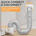 Dryer Vent Hose for Tight Space, 90 Degree Dryer Vent Elbow with Wall Plate, 8ft Hose & Seal Kit  Fits 4" Dryer Ducts, Quick Connect & Disconnect, Space-Saving and Makes Vent Cleaning Easier